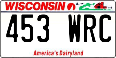 WI license plate 453WRC