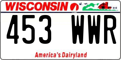WI license plate 453WWR