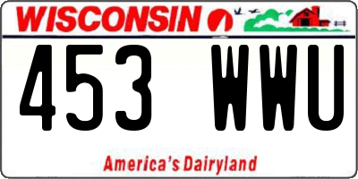 WI license plate 453WWU