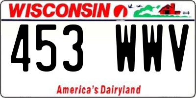 WI license plate 453WWV