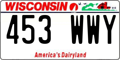 WI license plate 453WWY