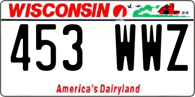 WI license plate 453WWZ