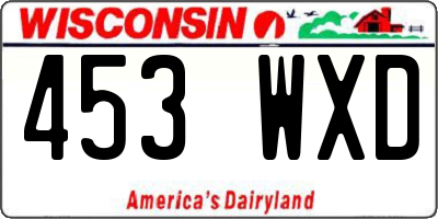 WI license plate 453WXD