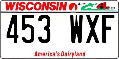WI license plate 453WXF