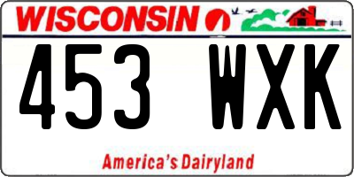 WI license plate 453WXK