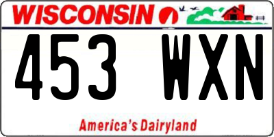 WI license plate 453WXN