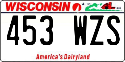 WI license plate 453WZS