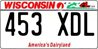 WI license plate 453XDL