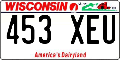 WI license plate 453XEU
