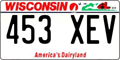 WI license plate 453XEV