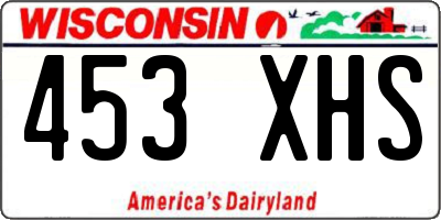 WI license plate 453XHS