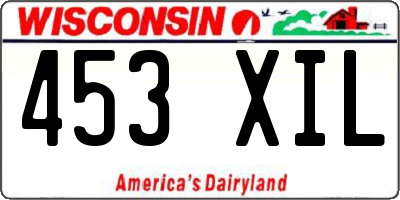 WI license plate 453XIL