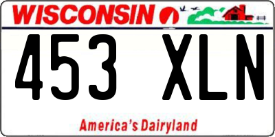 WI license plate 453XLN