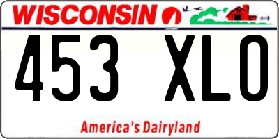 WI license plate 453XLO