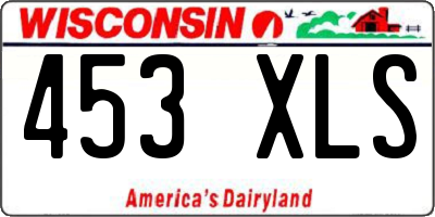 WI license plate 453XLS