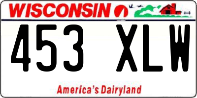 WI license plate 453XLW