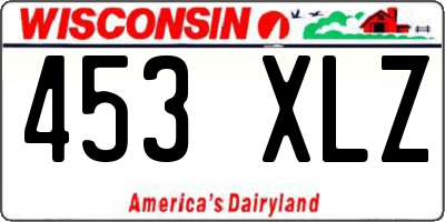 WI license plate 453XLZ