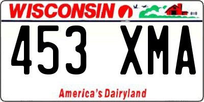 WI license plate 453XMA