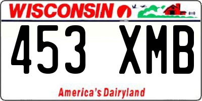 WI license plate 453XMB