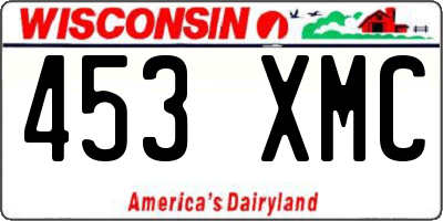 WI license plate 453XMC