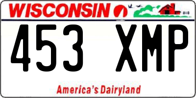WI license plate 453XMP