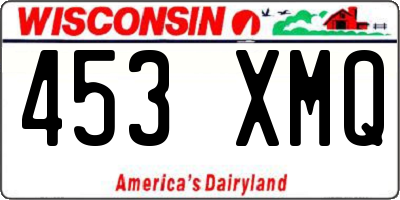 WI license plate 453XMQ