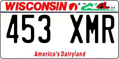 WI license plate 453XMR
