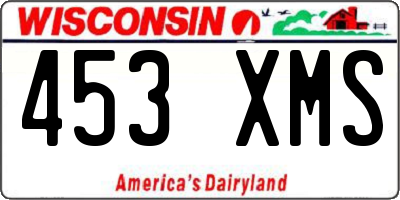 WI license plate 453XMS