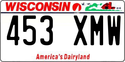 WI license plate 453XMW