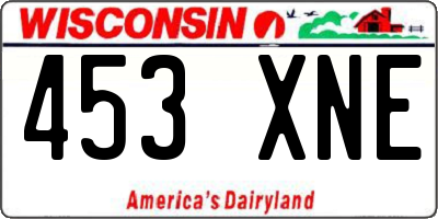 WI license plate 453XNE