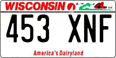 WI license plate 453XNF