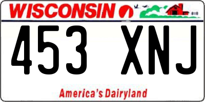 WI license plate 453XNJ