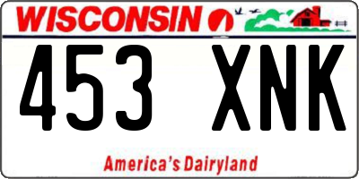 WI license plate 453XNK