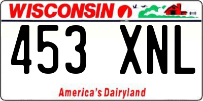 WI license plate 453XNL