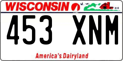 WI license plate 453XNM