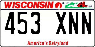 WI license plate 453XNN