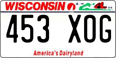 WI license plate 453XOG
