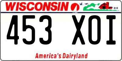 WI license plate 453XOI