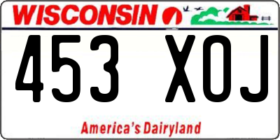 WI license plate 453XOJ