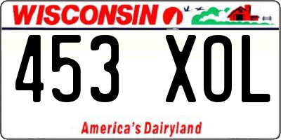 WI license plate 453XOL