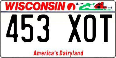 WI license plate 453XOT