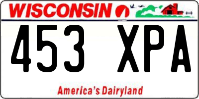 WI license plate 453XPA