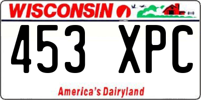 WI license plate 453XPC