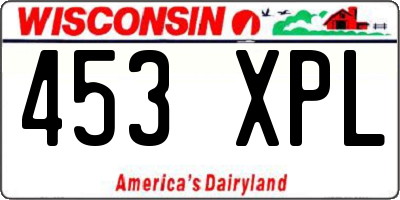 WI license plate 453XPL