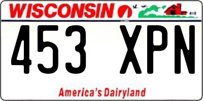 WI license plate 453XPN