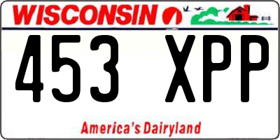 WI license plate 453XPP