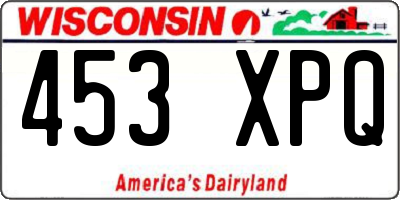 WI license plate 453XPQ