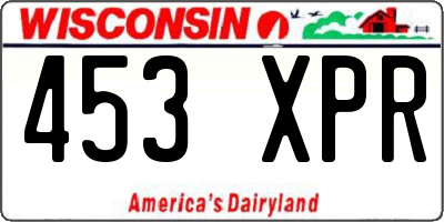 WI license plate 453XPR