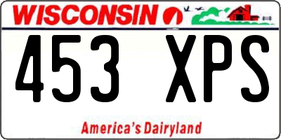 WI license plate 453XPS