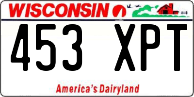 WI license plate 453XPT